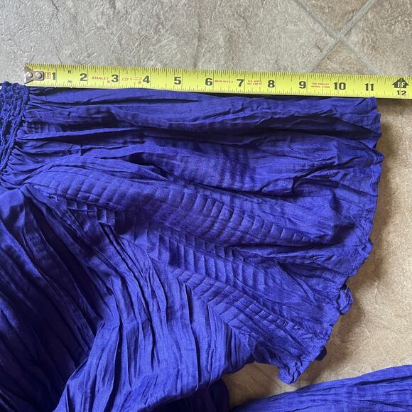 Vtg Bobbie Brooks Maxi Dress 3XL Purple Crochet Crinkle Whimsigoth Witchy Artsy - Picture 8 of 9